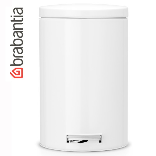 Brabantia 12 litre white pedal bin